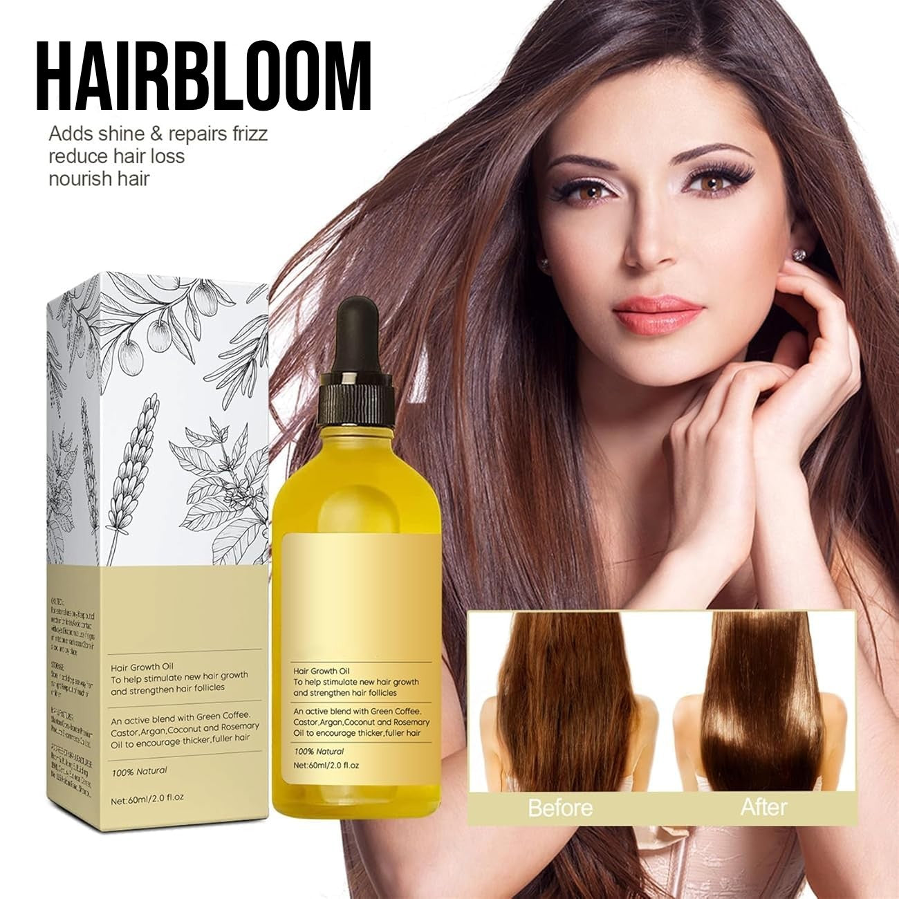 HairBloom - Vegan Hair Growth Oil (pack of 2)